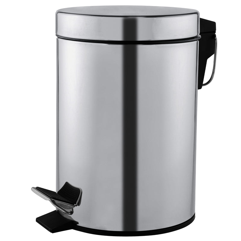 Abfalleimer Edelstahl Rund | mit Pedal & Deckel | 5 Liter | Mediclinics PP1305