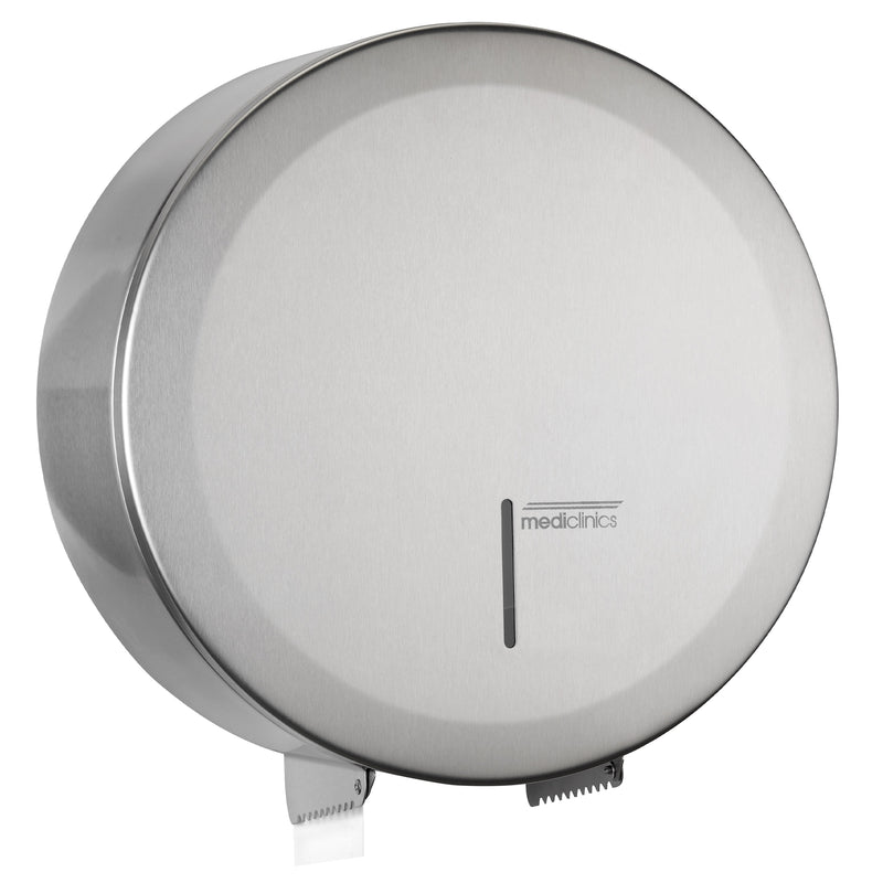 Toilettenpapierspender Edelstahl | bis 300 m Rollen | Ø 230 mm | Mediclinics PR2783