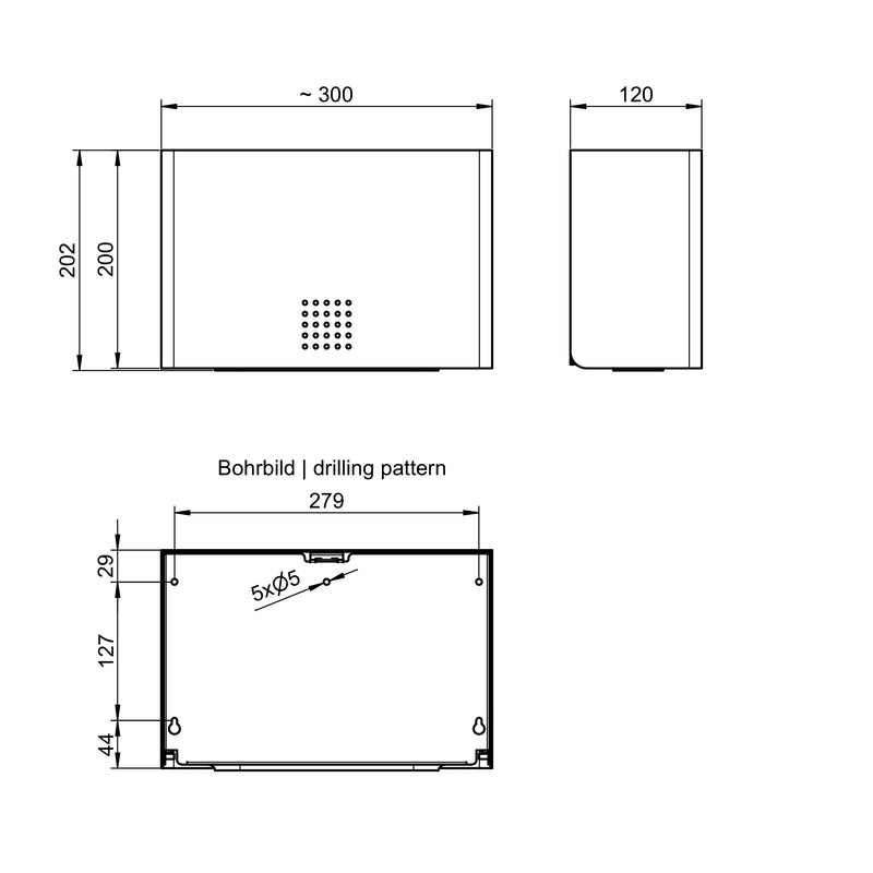 Papierhandtuchspender offen | Edelstahl mit Feinstruktur | 250 Blatt | PROOX 105-S