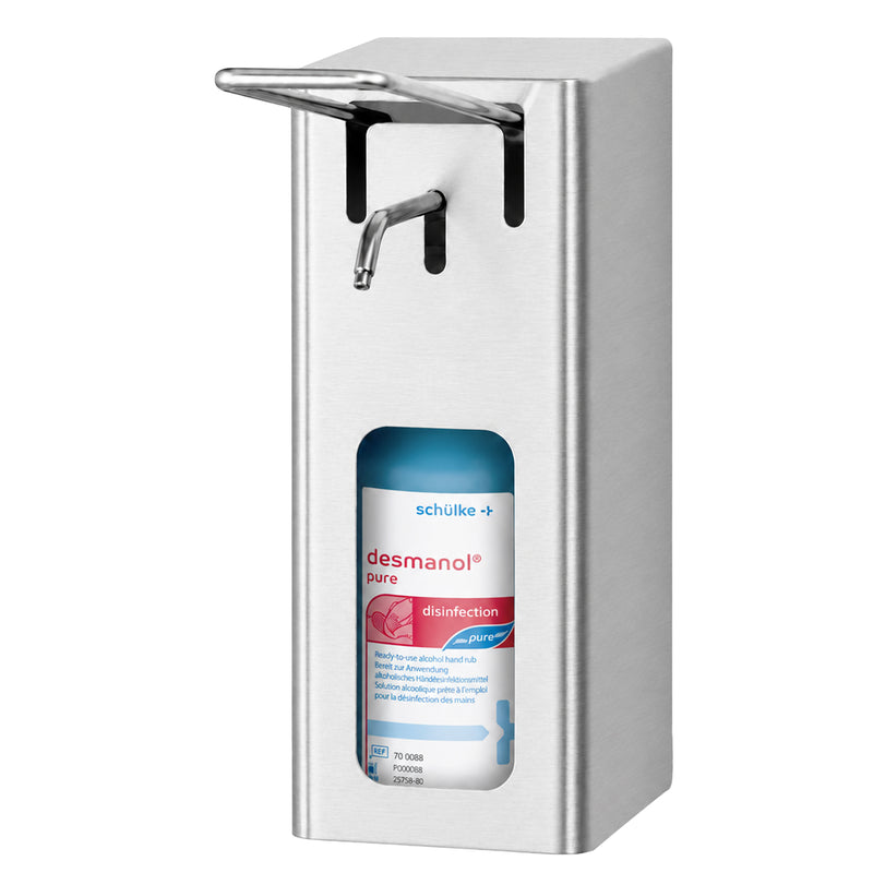 Krankenhaus- und Handreibemittelspender manuell | Edelstahl mit Feinstruktur | 500 ml | PROOX 141 EB / HC