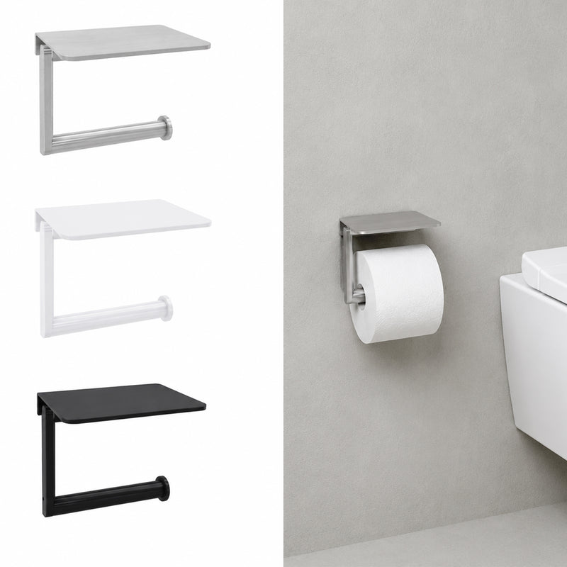 WC-Rollenhalter mit Ablage | Einfach | Edelstahl mit Feinstruktur | PROOX 387