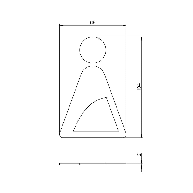 Piktogramme für WC & Sanitärbereiche | Türschild | zum Aufkleben | Edelstahl mit Feinstruktur | PROOX 810-813