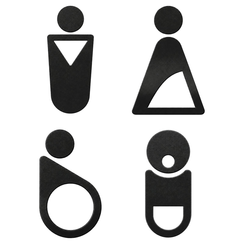 Piktogramme für WC & Sanitärbereiche | Türschild | zum Aufkleben | Edelstahl mit Feinstruktur | PROOX 810-813