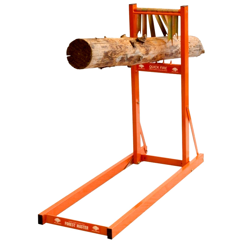 Sägebock aus Metall | bis 150 kg | bis 4 m Stamm | Schnellspannsystem | klappbar | Forest Master Quick Fire QSH