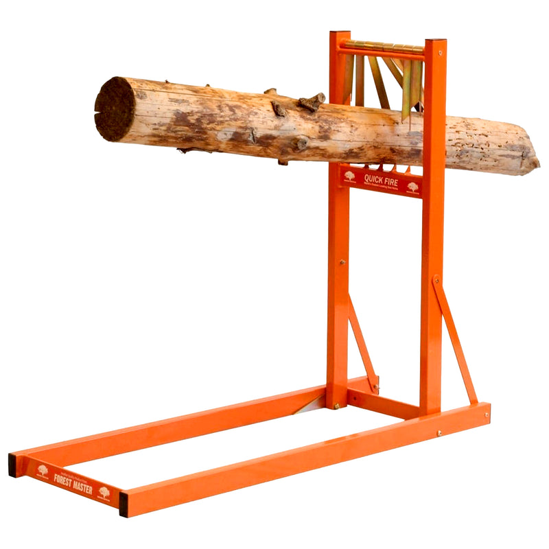 Sägebock aus Metall | bis 150 kg | bis 4 m Stamm | Schnellspannsystem | klappbar | Forest Master Quick Fire QSH