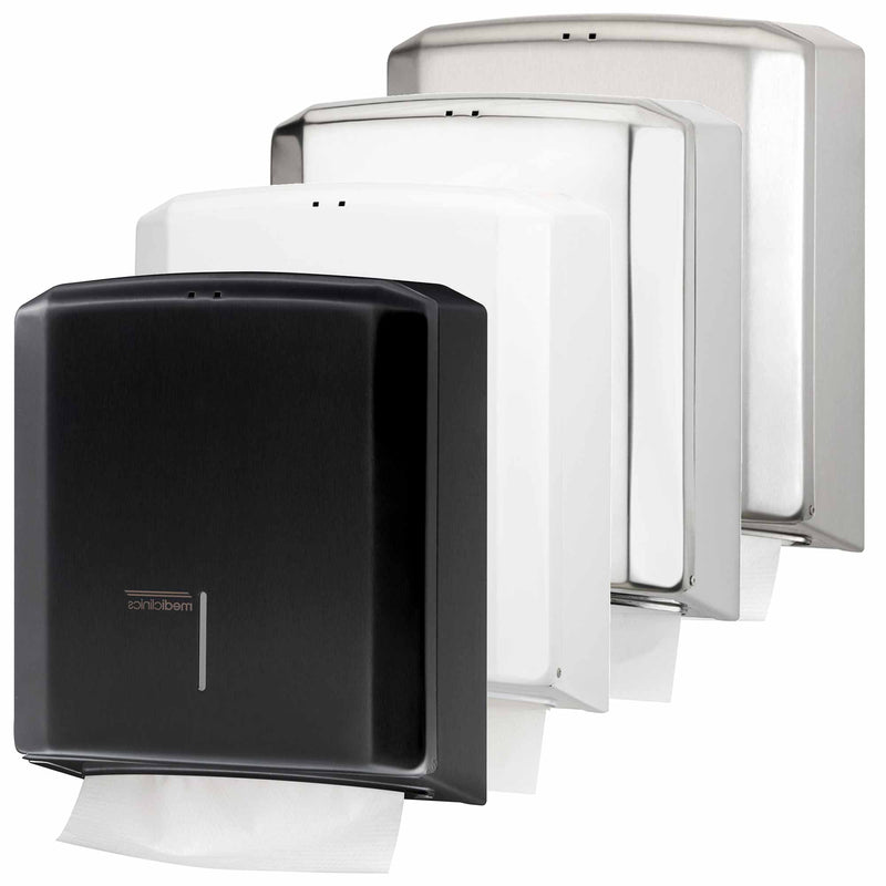 Papierhandtuchspender Edelstahl | 600 Blatt | C / Z Falz | Mediclinics DT2106