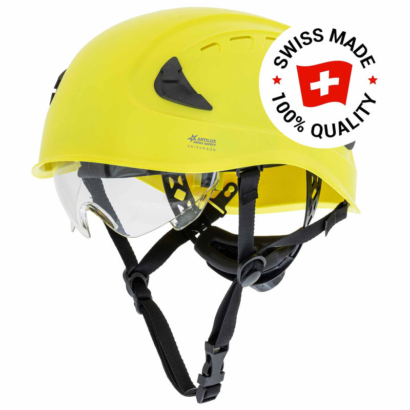 Schutzhelm ARTITOP SH700 | ABS Kunststoff | Schutzbrille | 4-Punkt-Kinnband | ROTO-System | 6-Punkt-Textilbänderung | Swiss Made | ARTILUX
