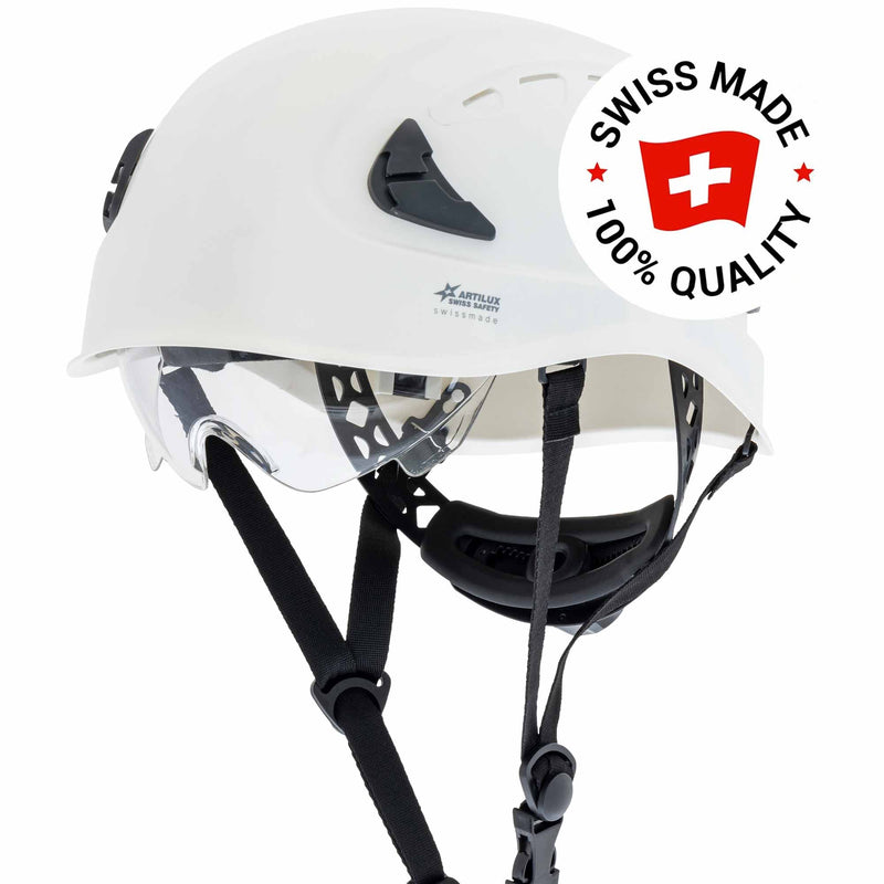 Schutzhelm ARTITOP SH700 | ABS Kunststoff | Schutzbrille | 4-Punkt-Kinnband | ROTO-System | 6-Punkt-Textilbänderung | Swiss Made | ARTILUX