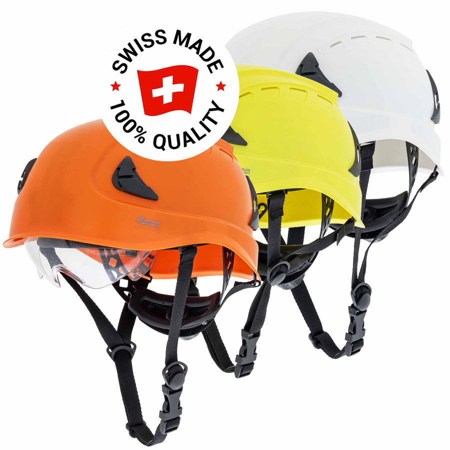 Schutzhelm ARTITOP SH700 | ABS Kunststoff | Schutzbrille | 4-Punkt-Kinnband | ROTO-System | 6-Punkt-Textilbänderung | Swiss Made | ARTILUX