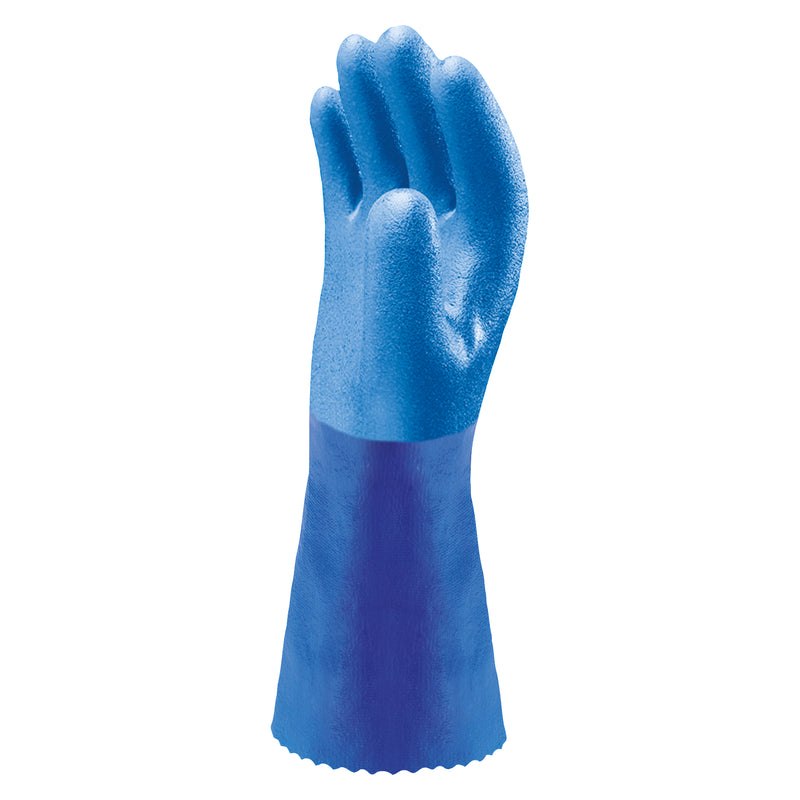 SHOWA TEMRES 281 blauer Handschuh, Handfläche mit strukturierter Beschichtung