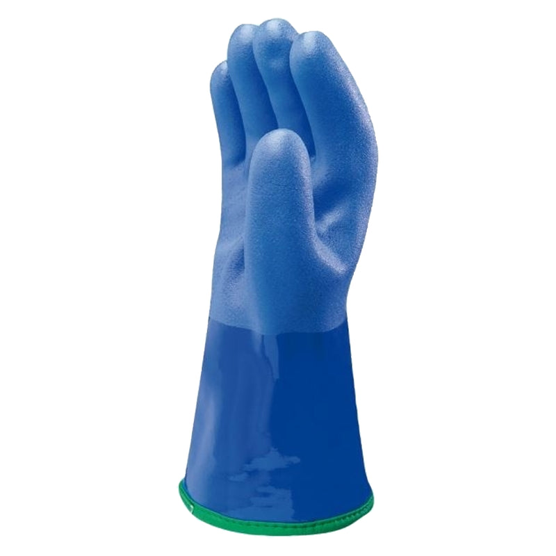 SHOWA 490 Handschuh in Blau, Handfläche mit rauer PVC-Beschichtung