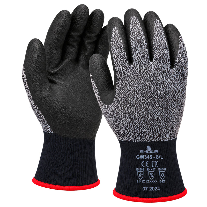 SHOWA GW345 Kälte- und Hitzeschutzhandschuhe, Paar mit Handfläche links und Handrücken rechts