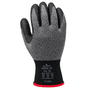 SHOWA GW345 Handschuh in Grau/Schwarz mit rotem Abschluss, einzelne Handrückenansicht