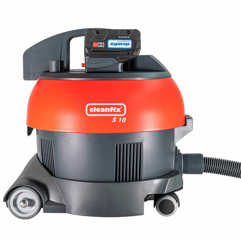 Akku-Industriesauger S10 Plus SL CAS | Schlitten-Sauger | 600 W | 12 L | 231 mbar | 70 min | Cleanfix
