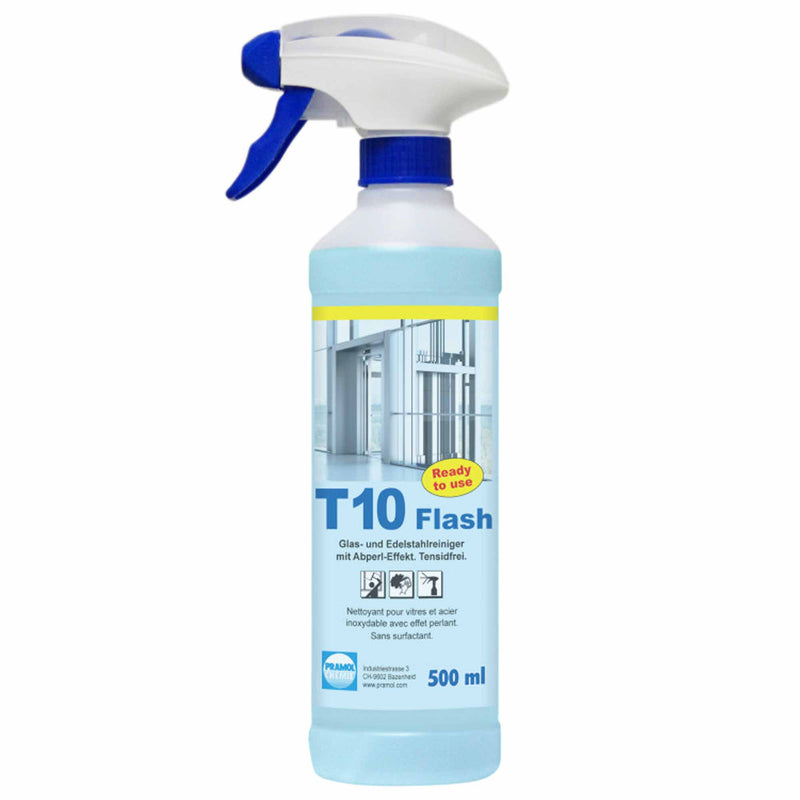 T10 FLASH Glas- & Edelstahlreiniger | gebrauchsfertig | Pramol
