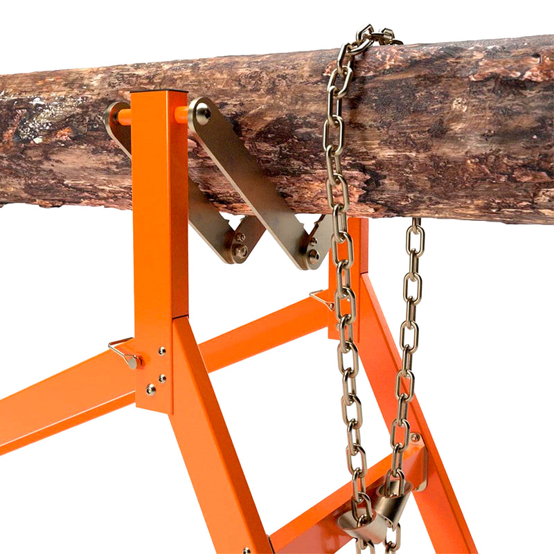 Sägebock aus Metall | bis 300 kg | bis 6 m Stamm | klappbar | mit Kettenfixierung | Forest Master Ultimate Saw Horse USH