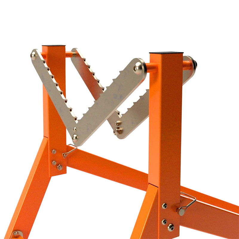 Sägebock aus Metall | bis 300 kg | bis 6 m Stamm | klappbar | mit Kettenfixierung | Forest Master Ultimate Saw Horse USH