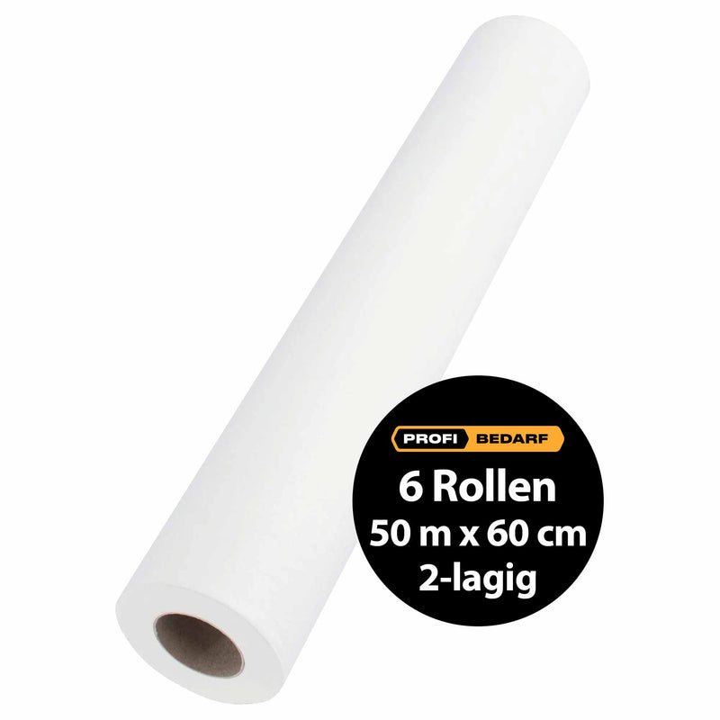 Ärzterollen | 50 m x 60 cm | 2-lagig | perforiert | geprägt | 100% Zellstoff