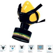 Halbmaske Polimask ALFA/Silikone | Rundgewinde | Silikon | DIN EN 140 | Ekastu Safety