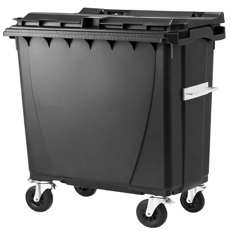 Kunststoffcontainer 770 Liter | bis 308 kg | UV-beständig | Vollgummireifen | mit 2 Bremsen | VERWO