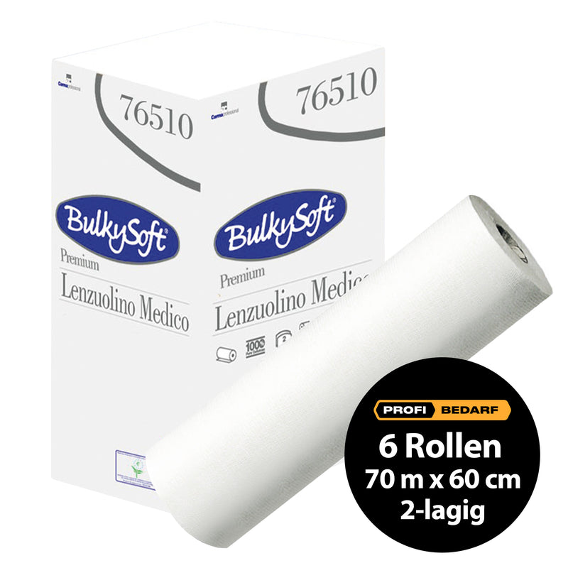 Ärzterollen | 70 m x 60 cm | 2-lagig | 100% Zellstoff | BulkySoft® Premium