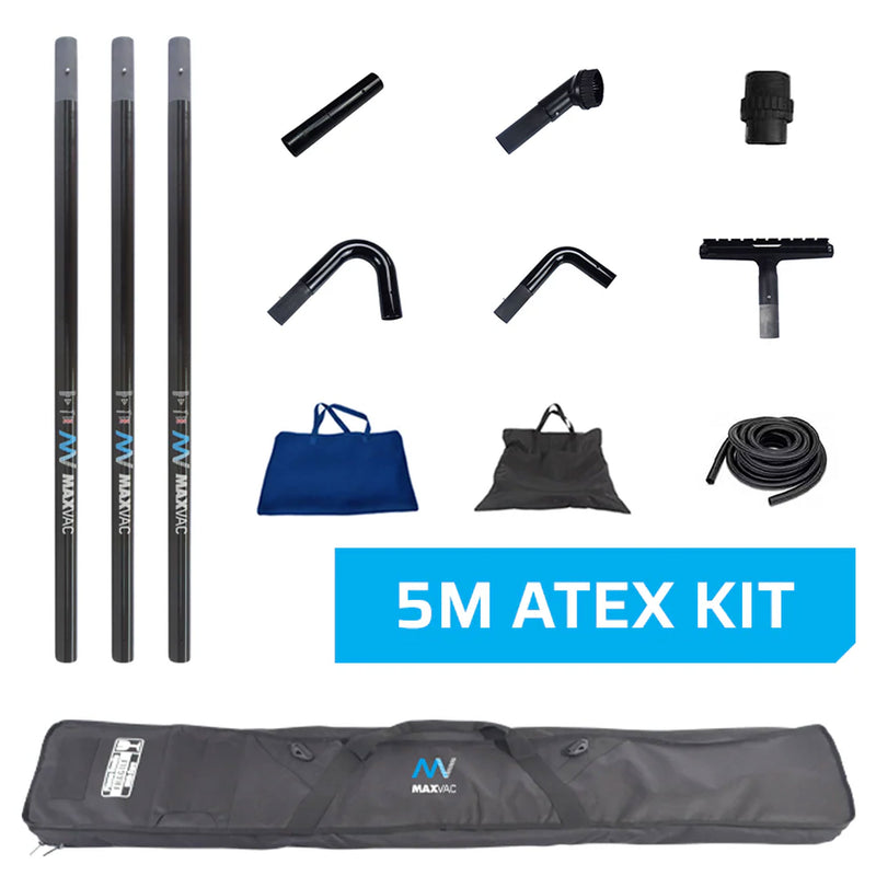 5 m ATEX-Reinigungs-Set | 3K-Kohlefaser-Saugrohre | für grosse Höhen | Maxvac EasyReach