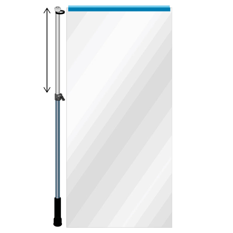 Staubschutzwand Ausbaumodul | 90 cm, 120 cm, 150 cm | inkl. Teleskopstange & Kopfleiste | Curtain-Wall