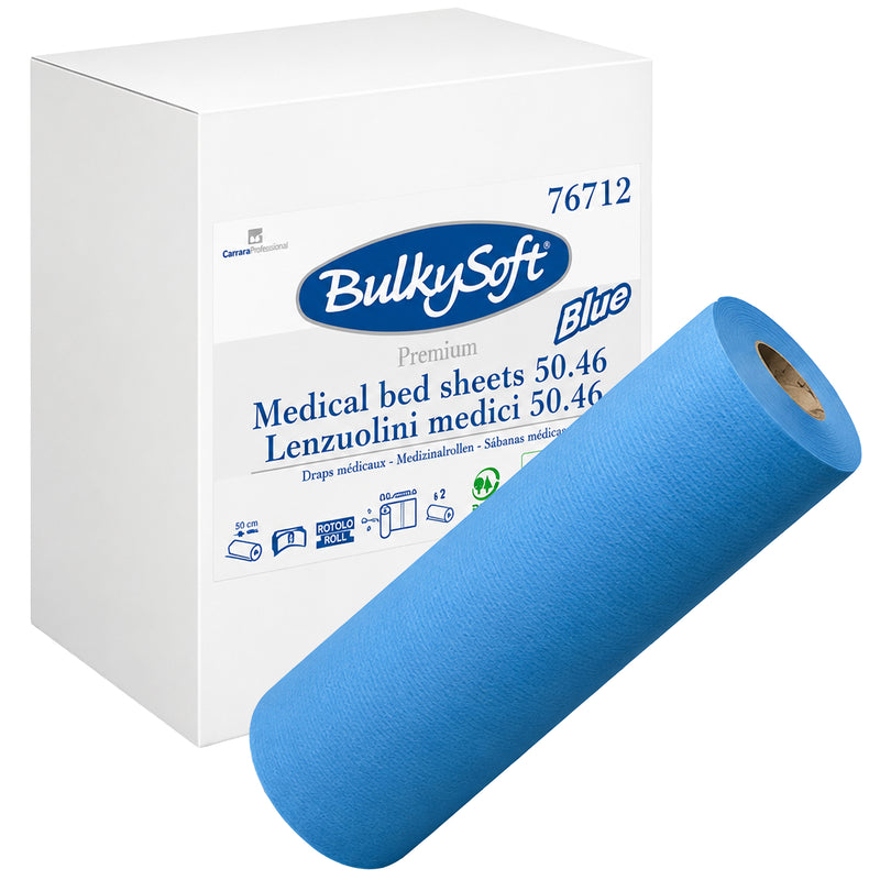 Ärzterollen Blau 46 m x 50 cm | 2-lagig | 100% Zellstoff | BulkySoft® Premium