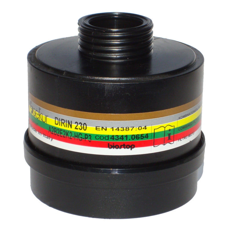 Kombifilter DIRIN 230 A2 B2 E2 K2 Hg-P3R D | DIN EN 14387 | Rundgewinde DIN EN 148-1 | Ekastu Safety