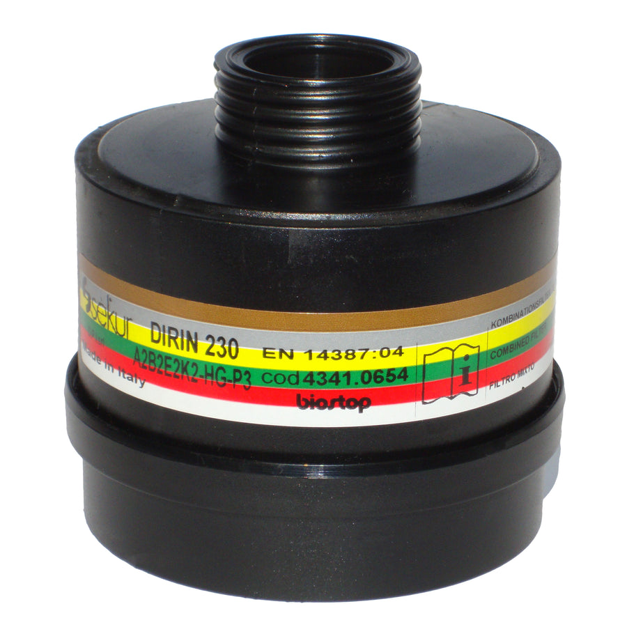 Kombifilter DIRIN 230 A2 B2 E2 K2 Hg-P3R D | DIN EN 14387 | Rundgewinde DIN EN 148-1 | Ekastu Safety