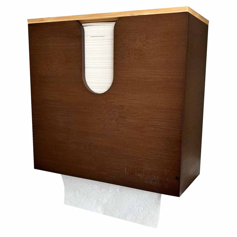 Papierhandtuchspender BambooSoft | 100% Bambusholz | alle Falz-Arten