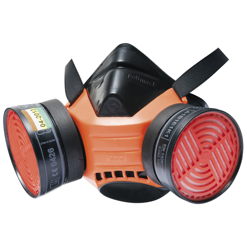 Halbmaske Polimask BETA | Rundgewinde | Doppelfilter | DIN EN 140 | Ekastu Safety