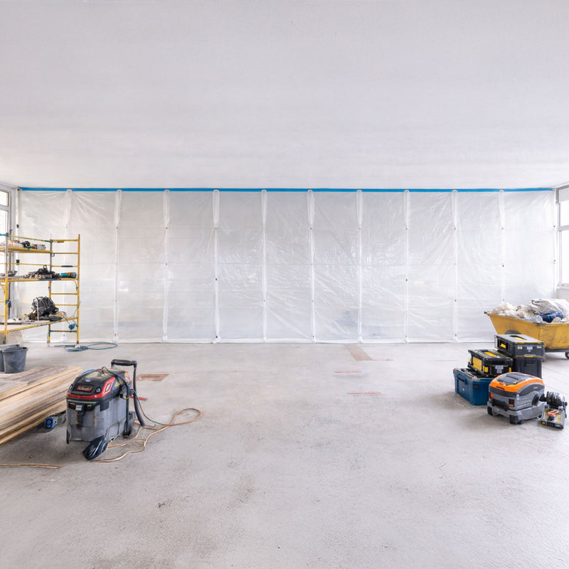Staubschutzwand Prokit | 7,2 m x 170 - 400 cm | modular erweiterbar | Curtain-Wall