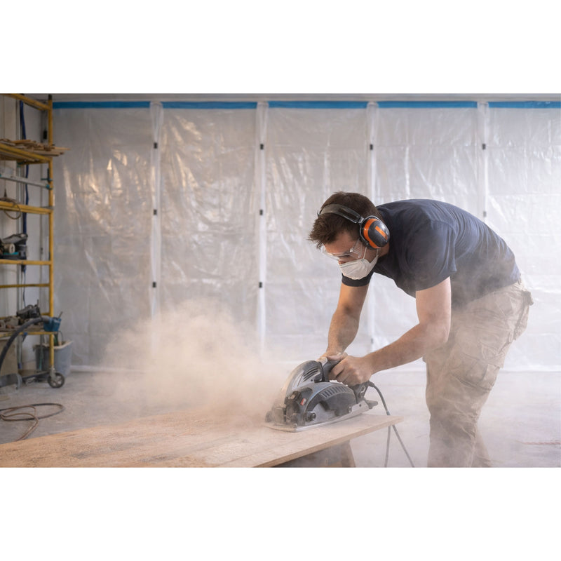 Staubschutzwand Prokit | 7,2 m x 170 - 400 cm | modular erweiterbar | Curtain-Wall