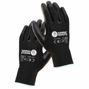 Arbeitshandschuhe Comfort | Nylon-Feinstrick | PU-Beschichtung | atumungsaktiv | Schwarz