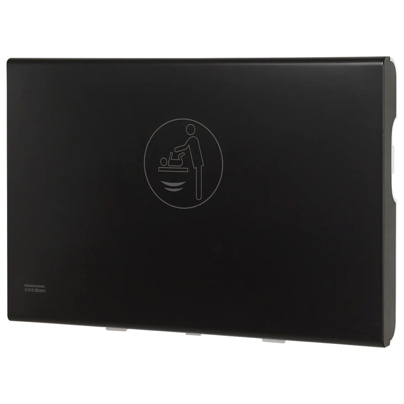 Wickeltisch Edelstahl Schwarz | horizontal | klappbar | für Wandmontage | Mediclinics