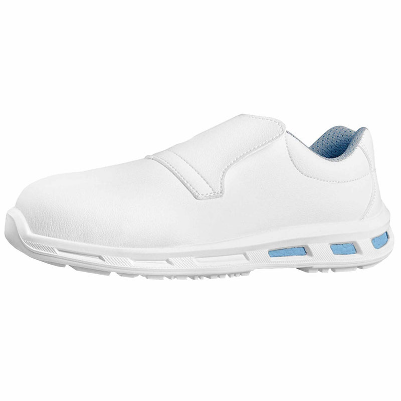 Sicherheitsschuh S2 | ohne Schnürsenkel | Sicherheitskappe | 100% metallfrei | U-Power Blanco