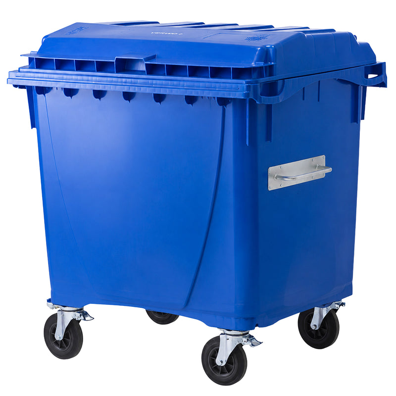 Kunststoffcontainer 1100 Liter | bis 440 kg | UV-beständig | Vollgummireifen | mit 2 Bremsen | VERWO