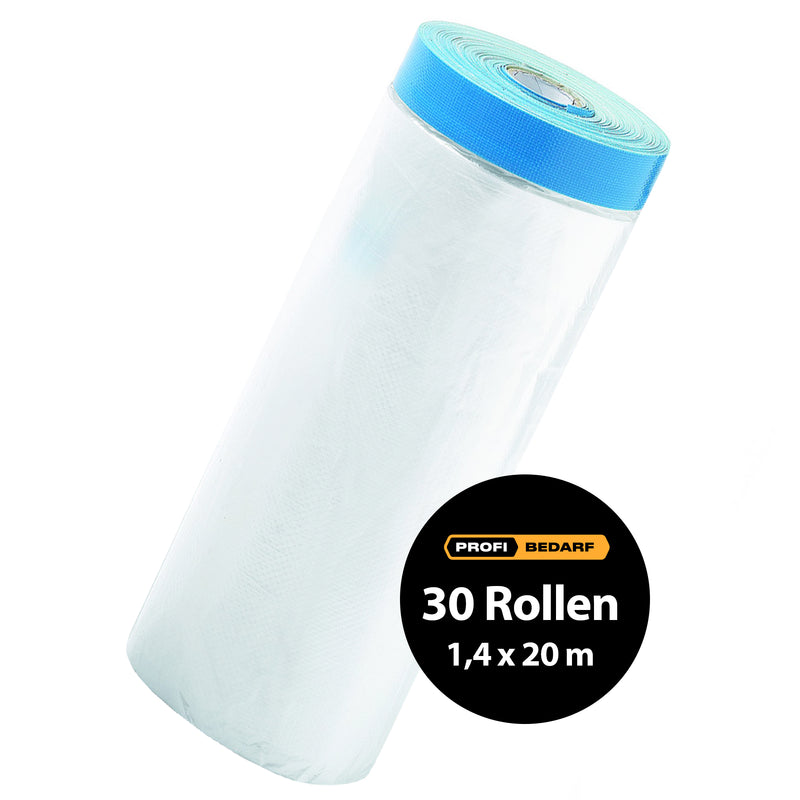 Maler-Abdeckfolie mit Gewebeklebeband | 55 - 240 cm | elektrostatisch | Targa Blue Mask