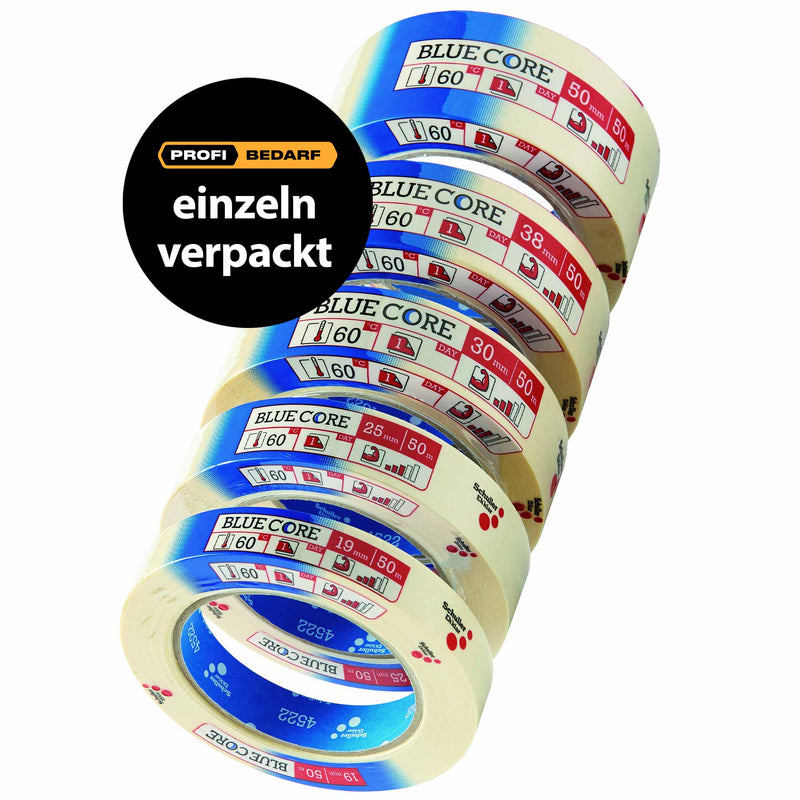 Krepp-Abdeckband Folienshrink | 120 µm | 50 m | bis +60 °C | imprägniert | Schuller Eh`klar Blue Core