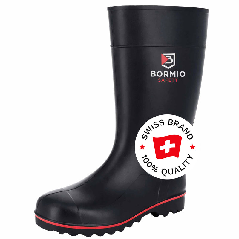 PVC-Sicherheitsstiefel S5 | Komfort-Stahlkappe | Kälteschutzfunktion | Ausziehhilfe | Bormio Safety Schäfler