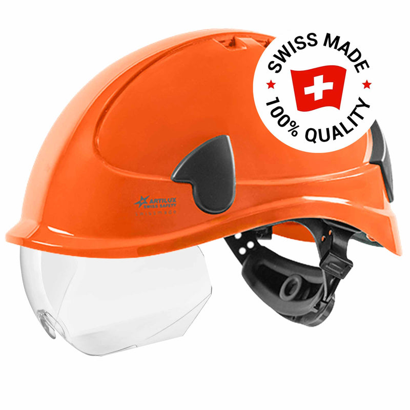 Schutzhelm ARTITOP SH510 | Polycarbonat | elektrisch isolierend | Schutzbrille | 4-Punkt-Kinnband | ROTO-System | belüftet | Swiss Made | ARTILUX