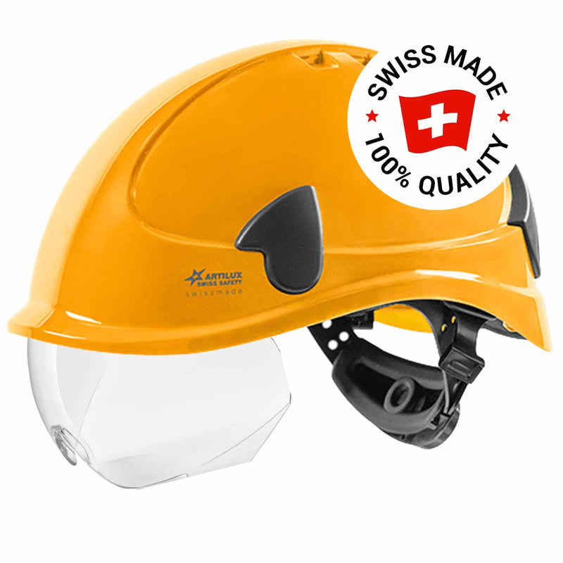 Schutzhelm ARTITOP SH510 | Polycarbonat | elektrisch isolierend | Schutzbrille | 4-Punkt-Kinnband | ROTO-System | belüftet | Swiss Made | ARTILUX