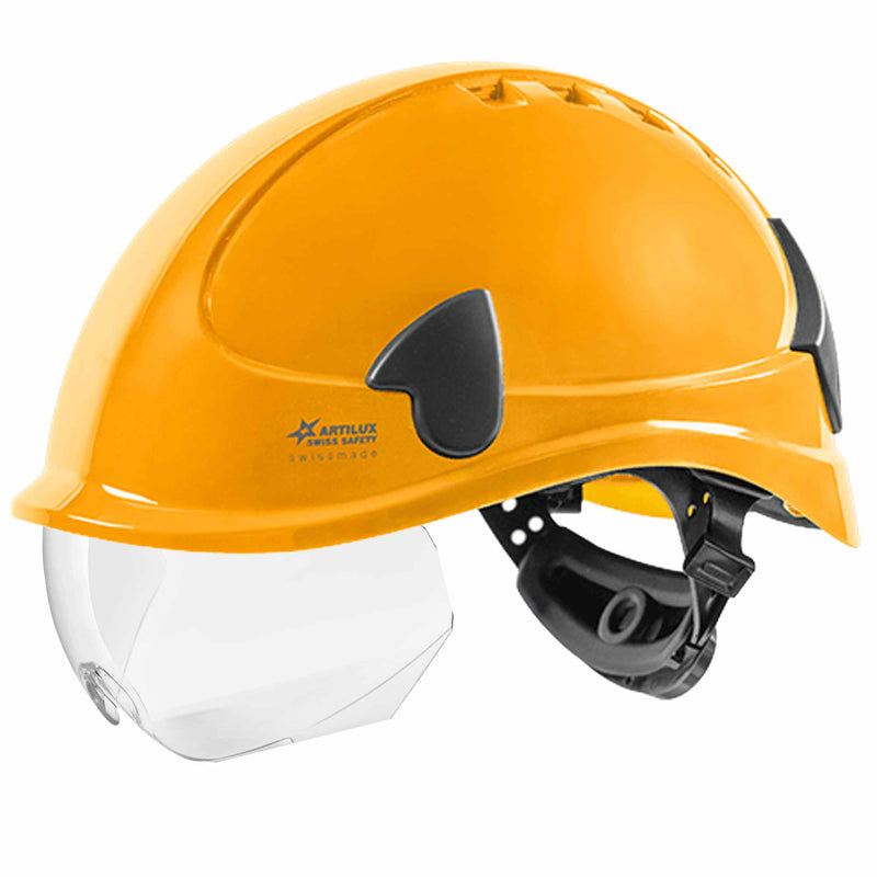 Schutzhelm ARTITOP SH510 | Polycarbonat | elektrisch isolierend | Schutzbrille | 4-Punkt-Kinnband | ROTO-System | belüftet | Swiss Made | ARTILUX