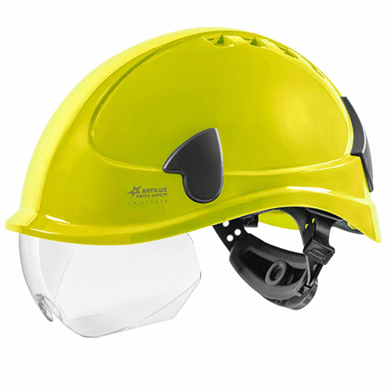 Schutzhelm ARTITOP SH510 | Polycarbonat | elektrisch isolierend | Schutzbrille | 4-Punkt-Kinnband | ROTO-System | belüftet | Swiss Made | ARTILUX