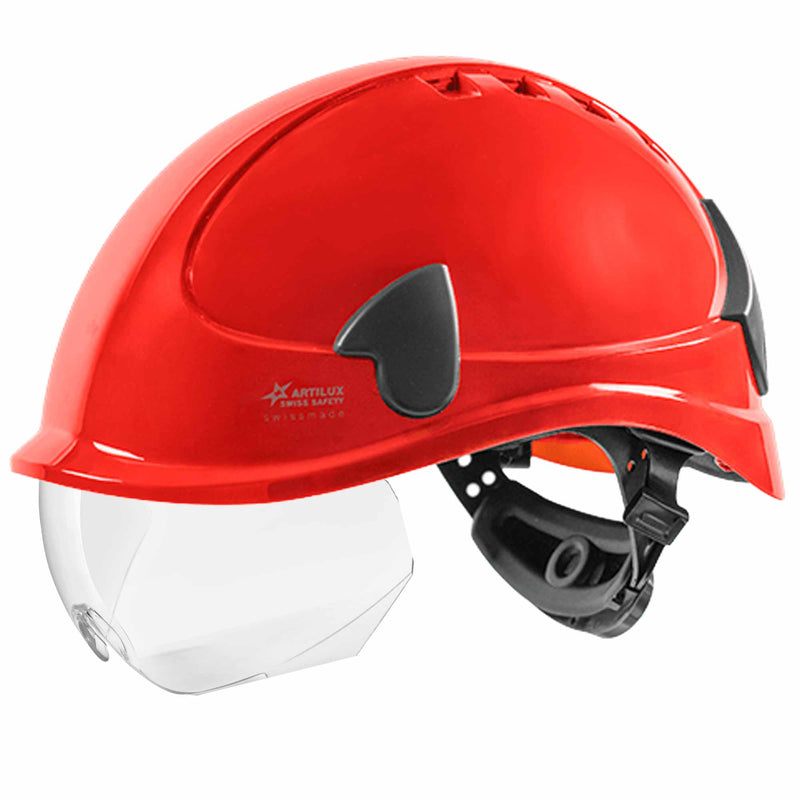 Schutzhelm ARTITOP SH510 | Polycarbonat | elektrisch isolierend | Schutzbrille | 4-Punkt-Kinnband | ROTO-System | belüftet | Swiss Made | ARTILUX