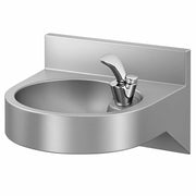 Trinkbrunnen EASY | Edelstahl matt | für Wandmontage | mit Druckknopf | vandalismussicher