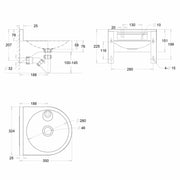 Trinkbrunnen EASY | Edelstahl matt | für Wandmontage | mit Druckknopf | vandalismussicher