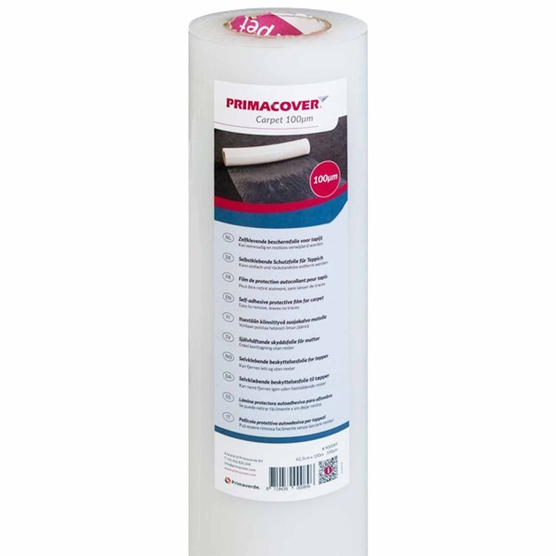 Teppich-Abdeckfolie | selbstklebend | 50 μm | 100 m | flüssigkeitsdicht | transparent | für Böden & Treppen