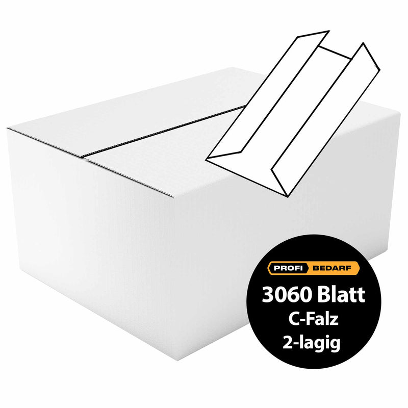 Palette | Papierhandtücher C-Falz | 2-lagig | 100% Zellstoff | 28 x 3060 Blatt